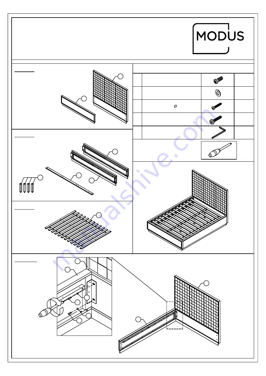 Modus Furniture BERKELEY FULL BED Assembly Instructions Download Page 1