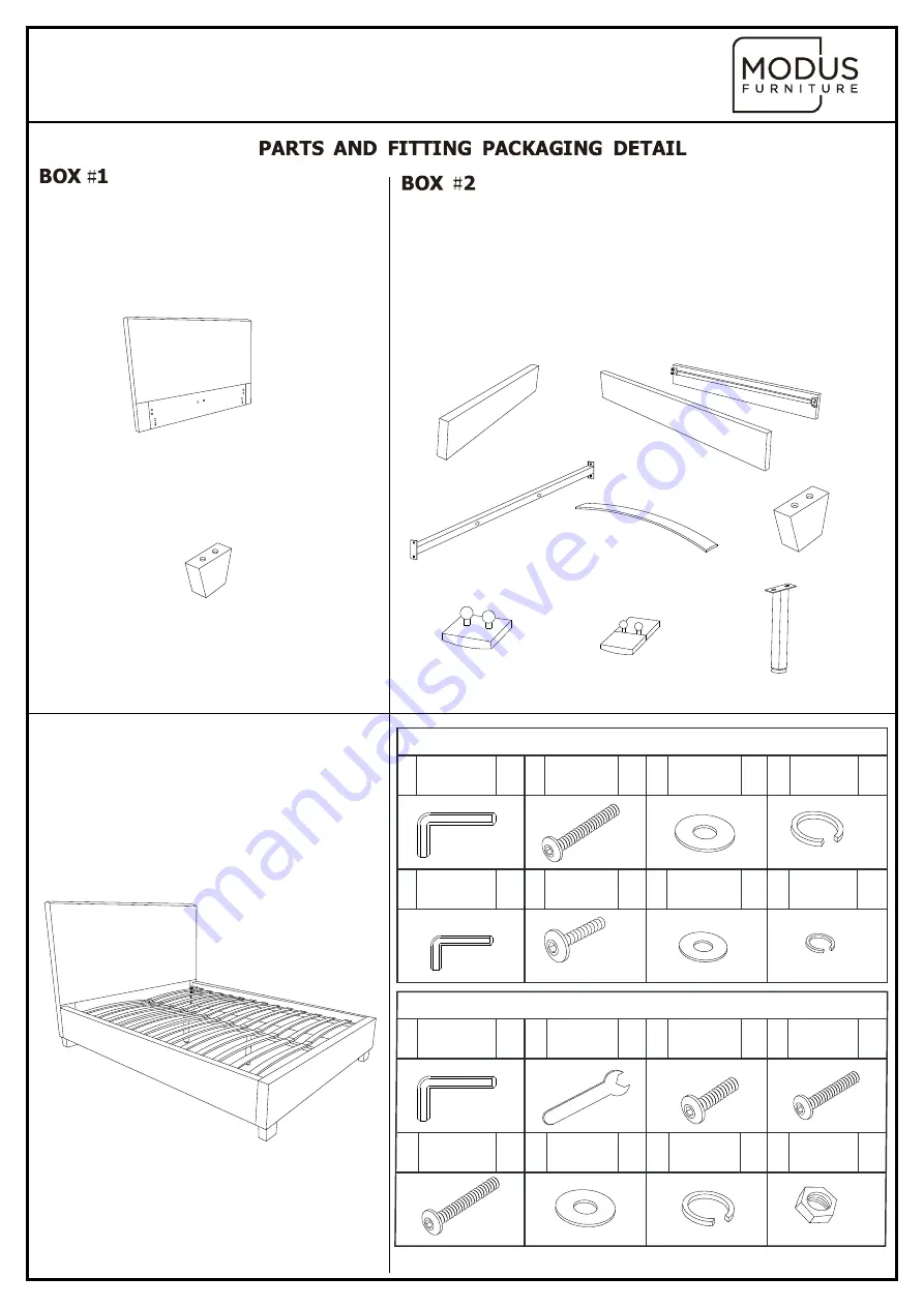 Modus Furniture GENEVA BED Assembly Instructions Manual Download Page 1