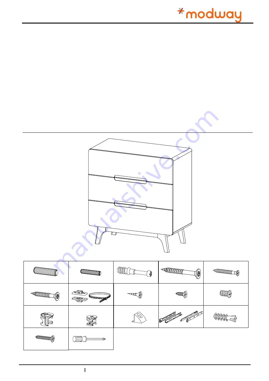 modway CHEST OF DRAWERS MOD-6074 Assembly Instructions Manual Download Page 1