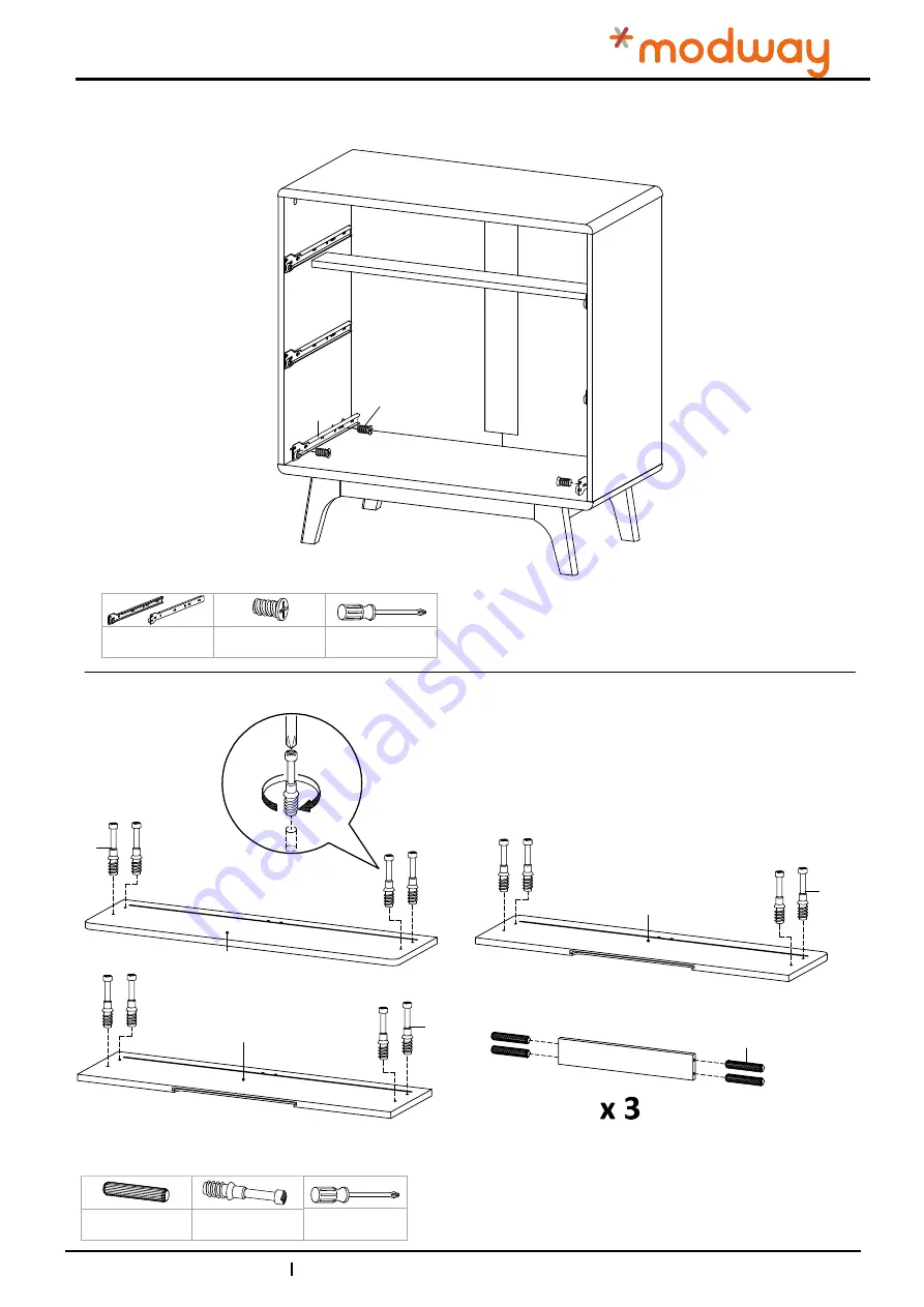 modway CHEST OF DRAWERS MOD-6074 Assembly Instructions Manual Download Page 8