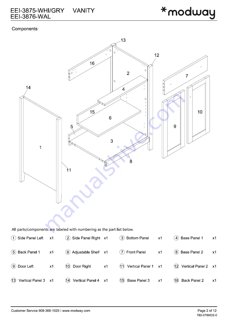 modway EEI-3875-GRY Quick Start Manual Download Page 2