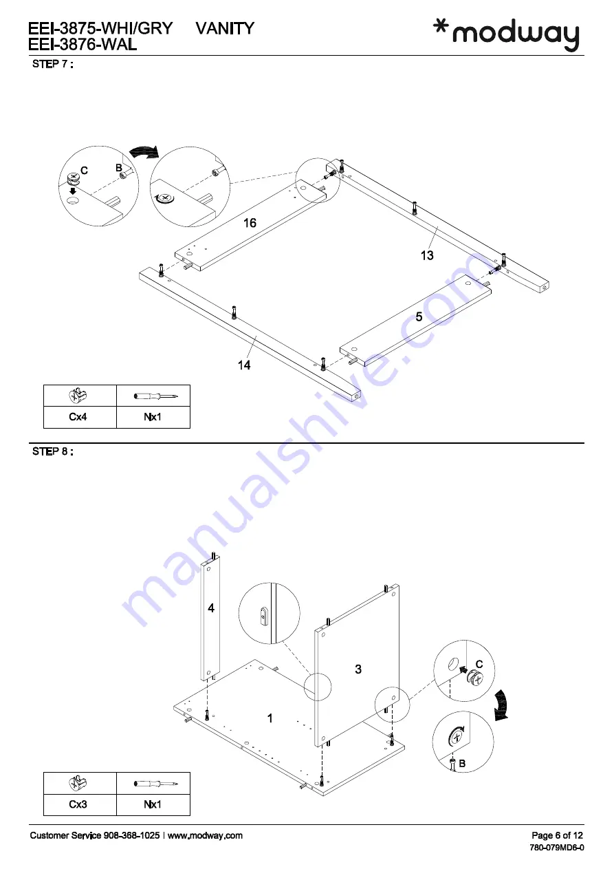 modway EEI-3875-GRY Quick Start Manual Download Page 6