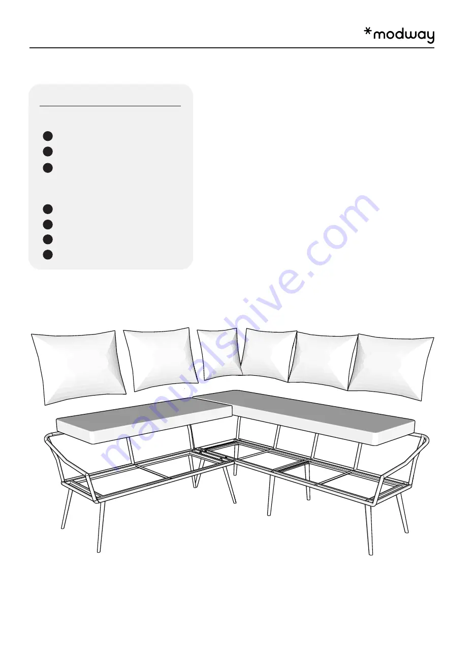 modway EEI−4658-GRY-GRY Assembly Instructions Manual Download Page 6