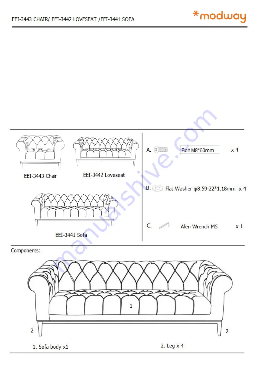 modway Idyll EEI-3443 Скачать руководство пользователя страница 1