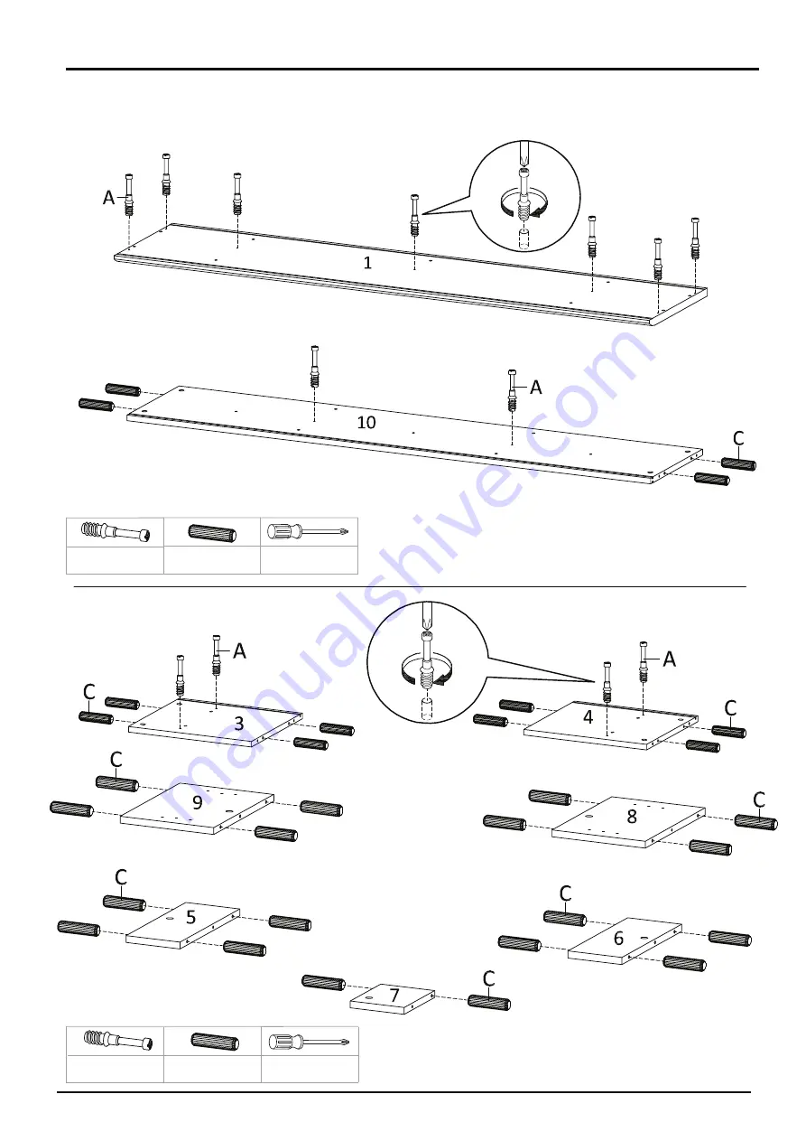 modway KIREI HIGH TV 180 2L Assembly Instructions Manual Download Page 3