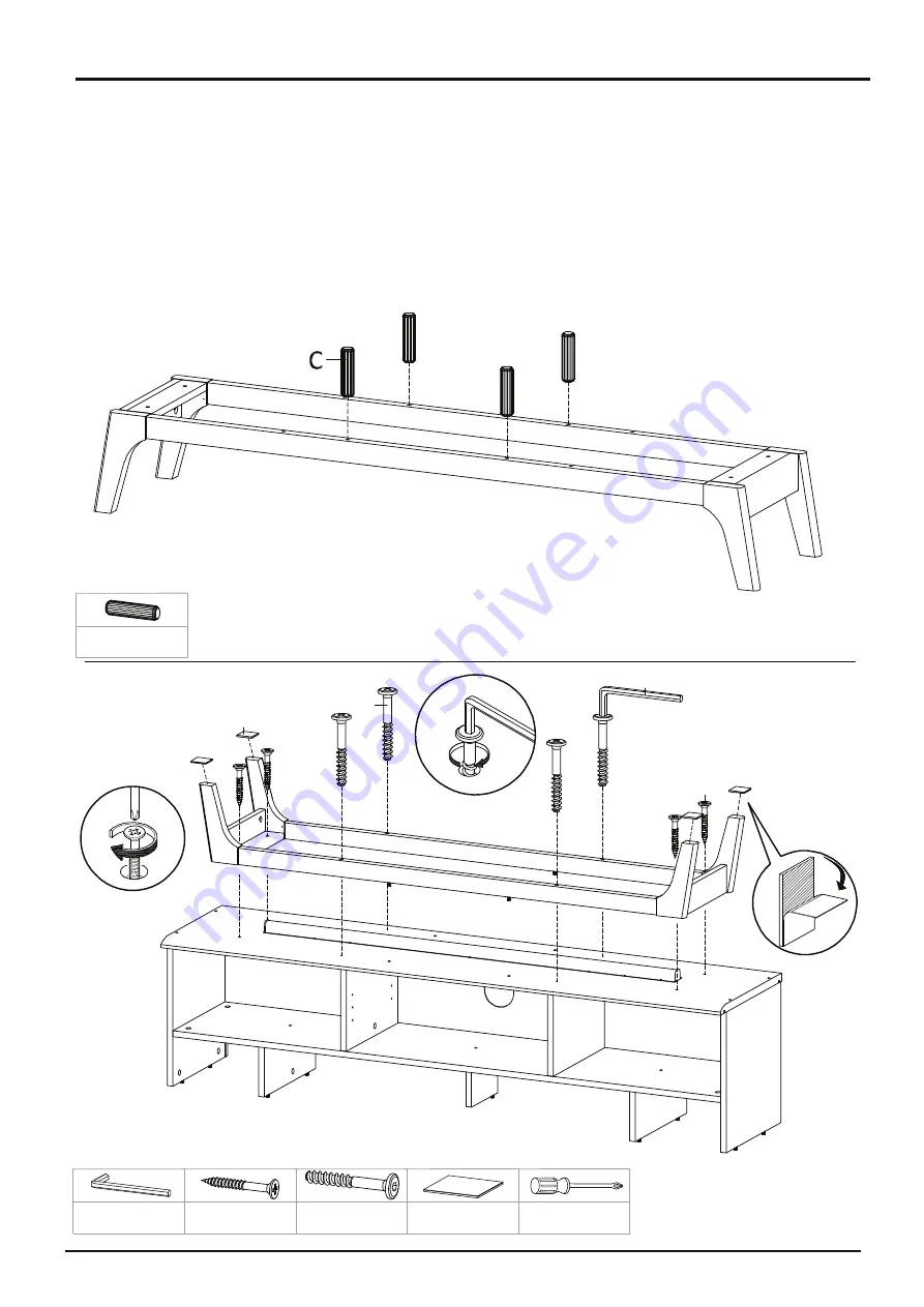 modway KIREI HIGH TV 180 2L Assembly Instructions Manual Download Page 8