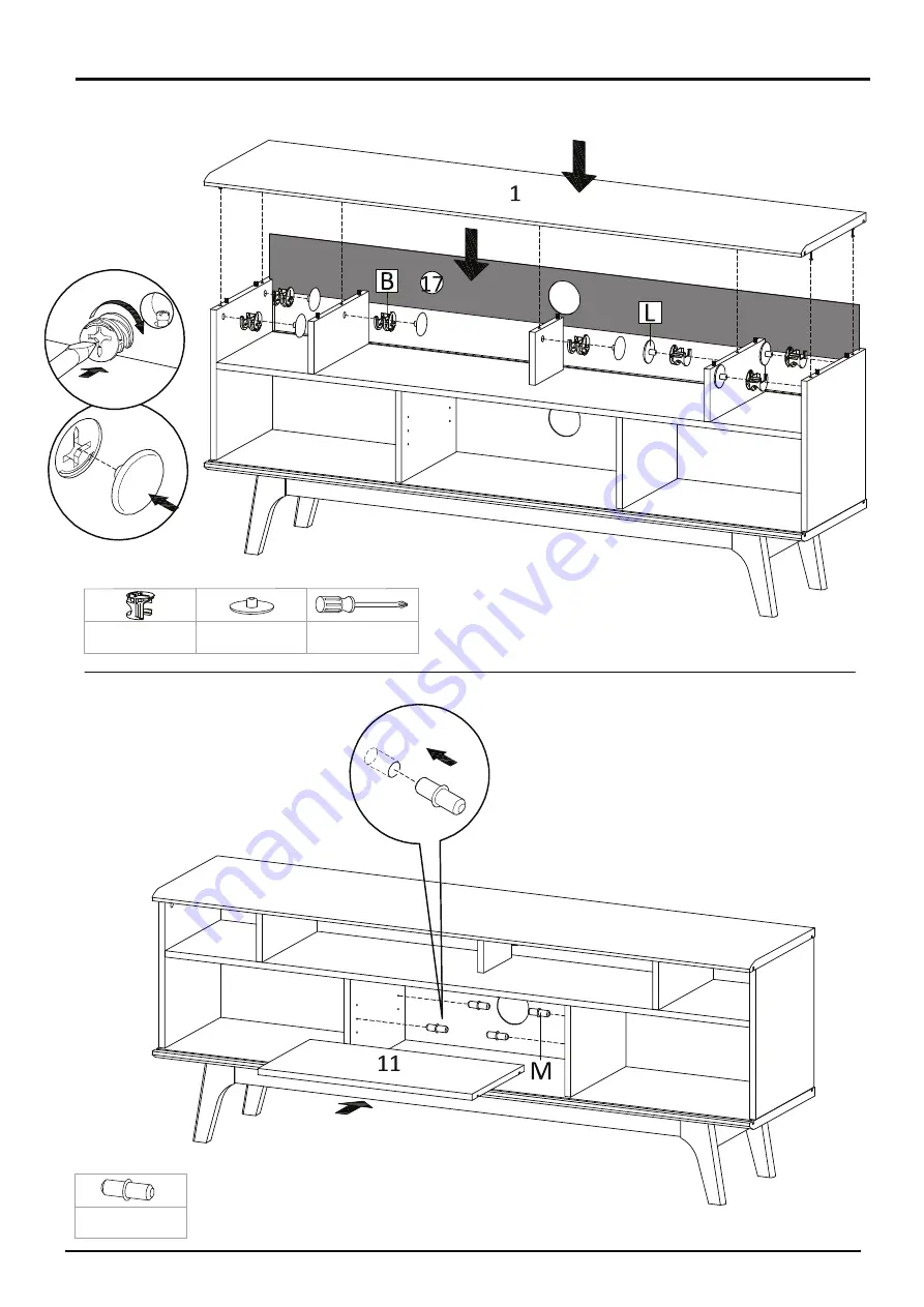 modway KIREI HIGH TV 180 2L Assembly Instructions Manual Download Page 9