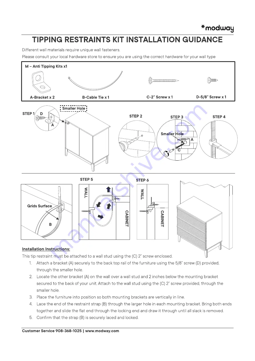 modway MOD-6965-WAL Assembly Instructions Manual Download Page 12