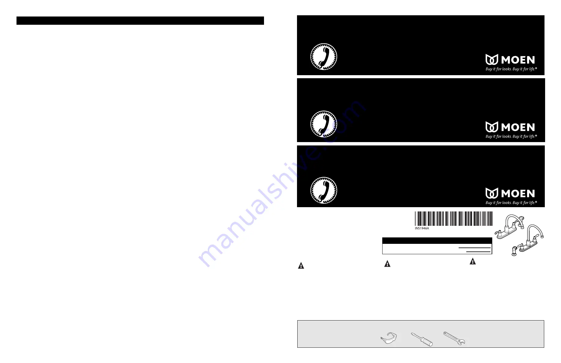 Moen CA87004 Series Скачать руководство пользователя страница 1