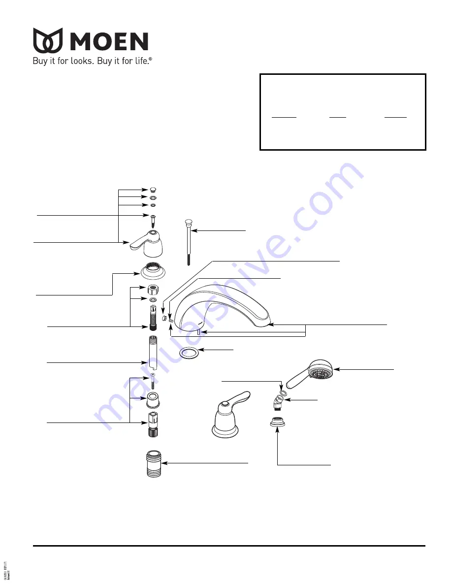 Moen CHATEAU T991 Скачать руководство пользователя страница 2