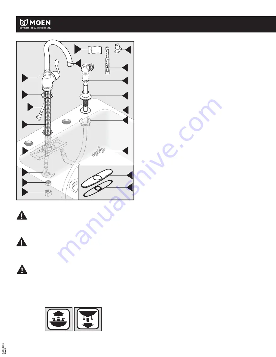 Moen ONE-HANDLE KITCHEN FAUCET Installation Manual Download Page 2