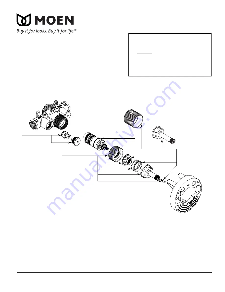 Moen SHOWER ONLY TRIM TL3400AN Скачать руководство пользователя страница 2