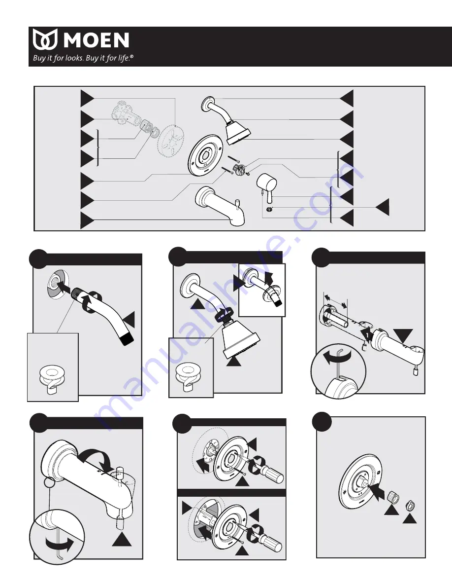 Moen T2701 Series Manual Download Page 2