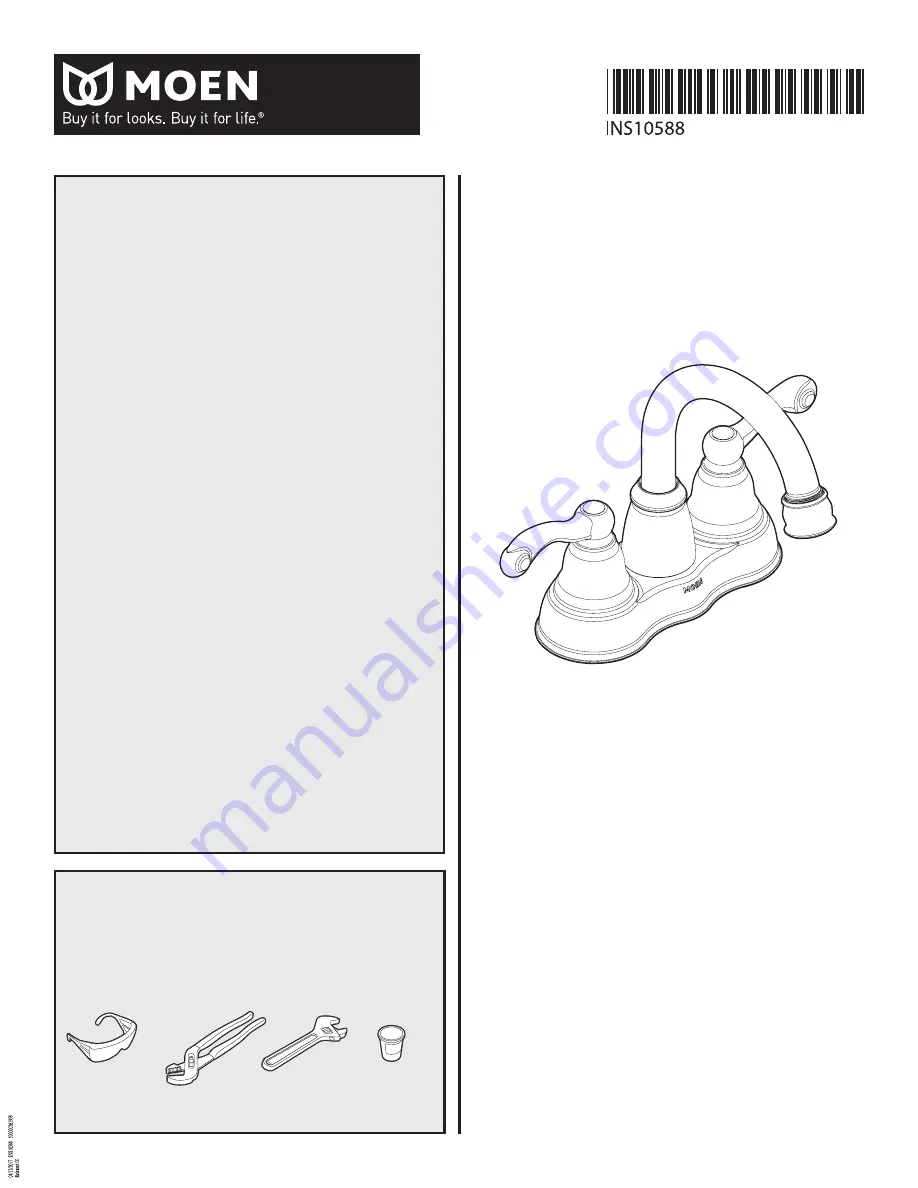 Moen WS84003 Instruction Sheet Download Page 1