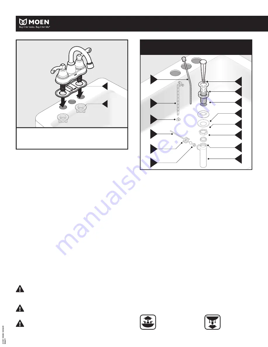 Moen WS84003 Instruction Sheet Download Page 2