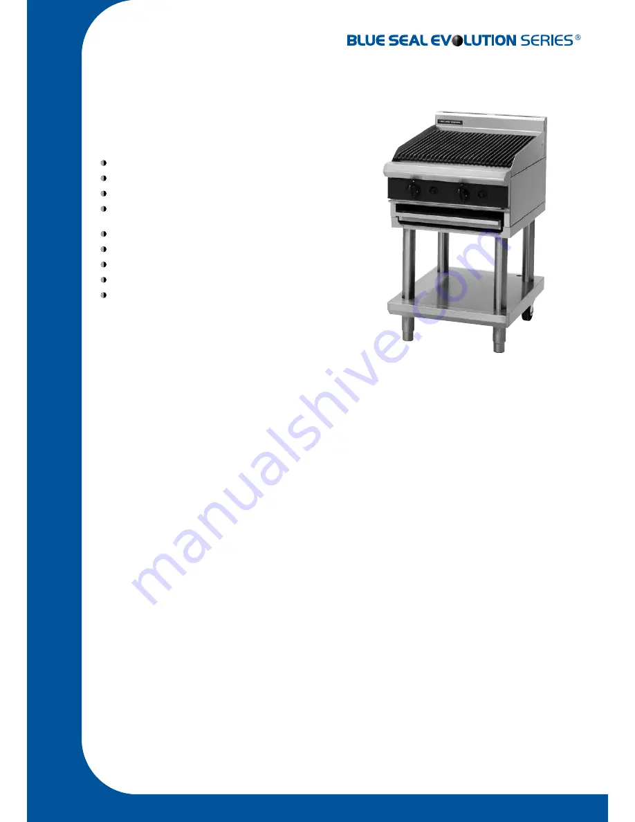 Moffat Blue Seal Evolution G592-B Technical Data Sheet Download Page 1