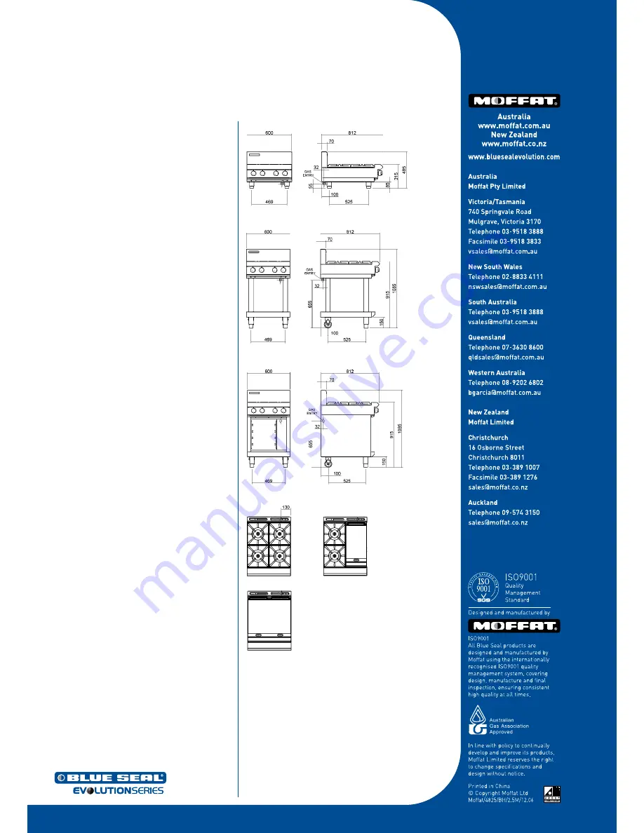 Moffat Blue Seal Evolution Series G514D-B Скачать руководство пользователя страница 2