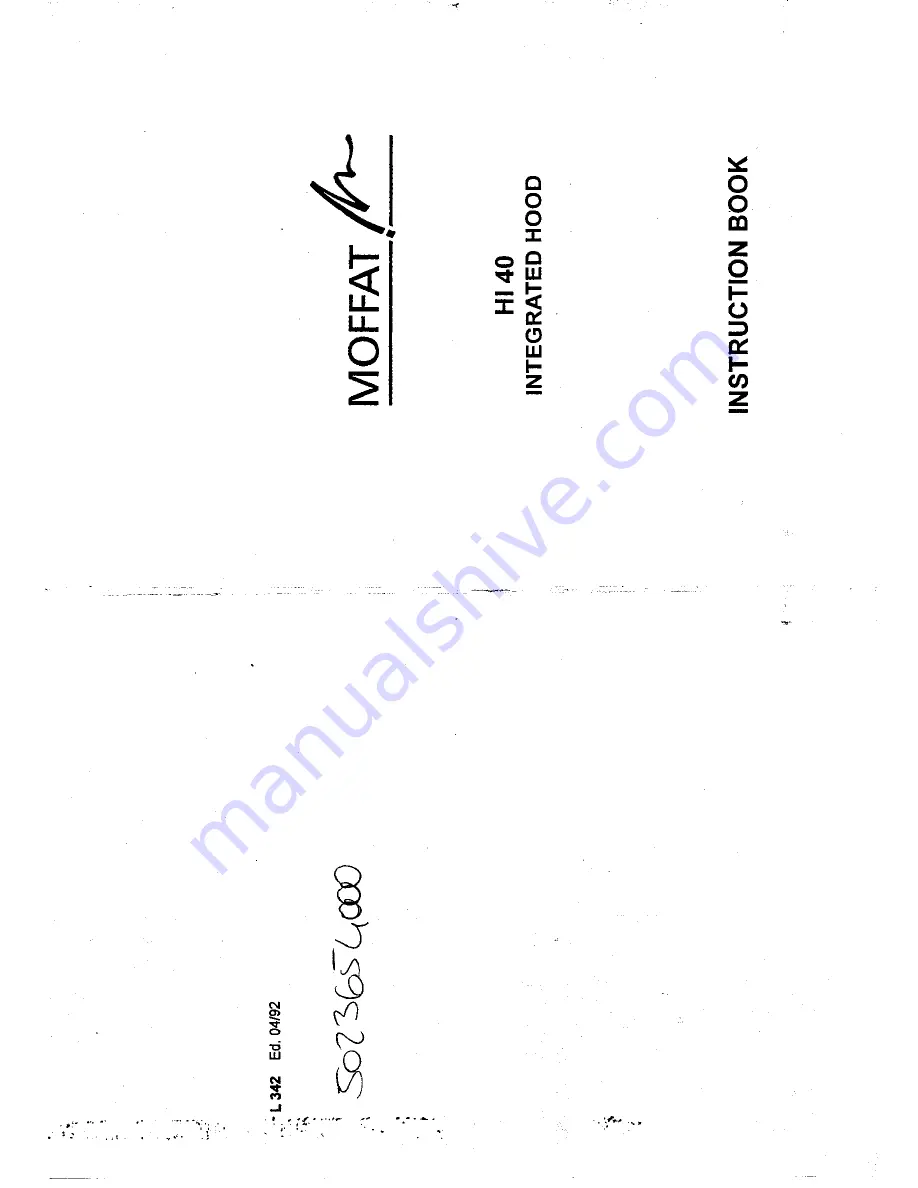 Moffat HI40B Instruction Book Download Page 1