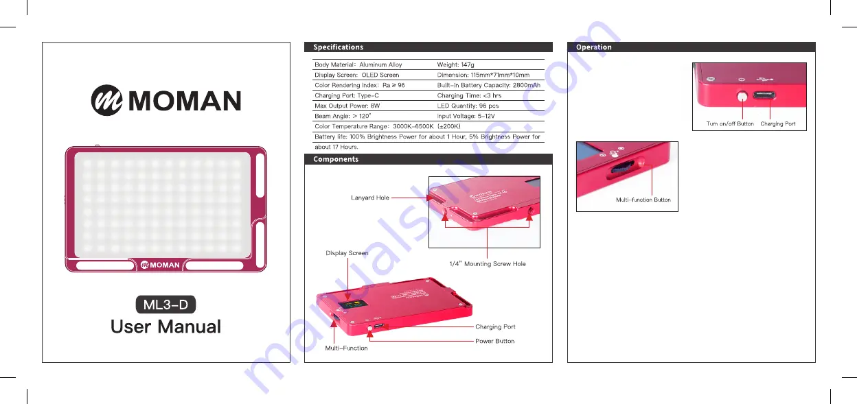 Moman ML3-D User Manua Download Page 1