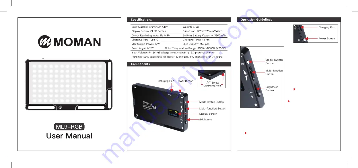 Moman ML9-RGB User Manual Download Page 1