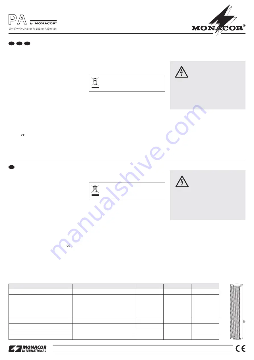 Monacor ETS-410TW/WS Operating Instructions Download Page 2