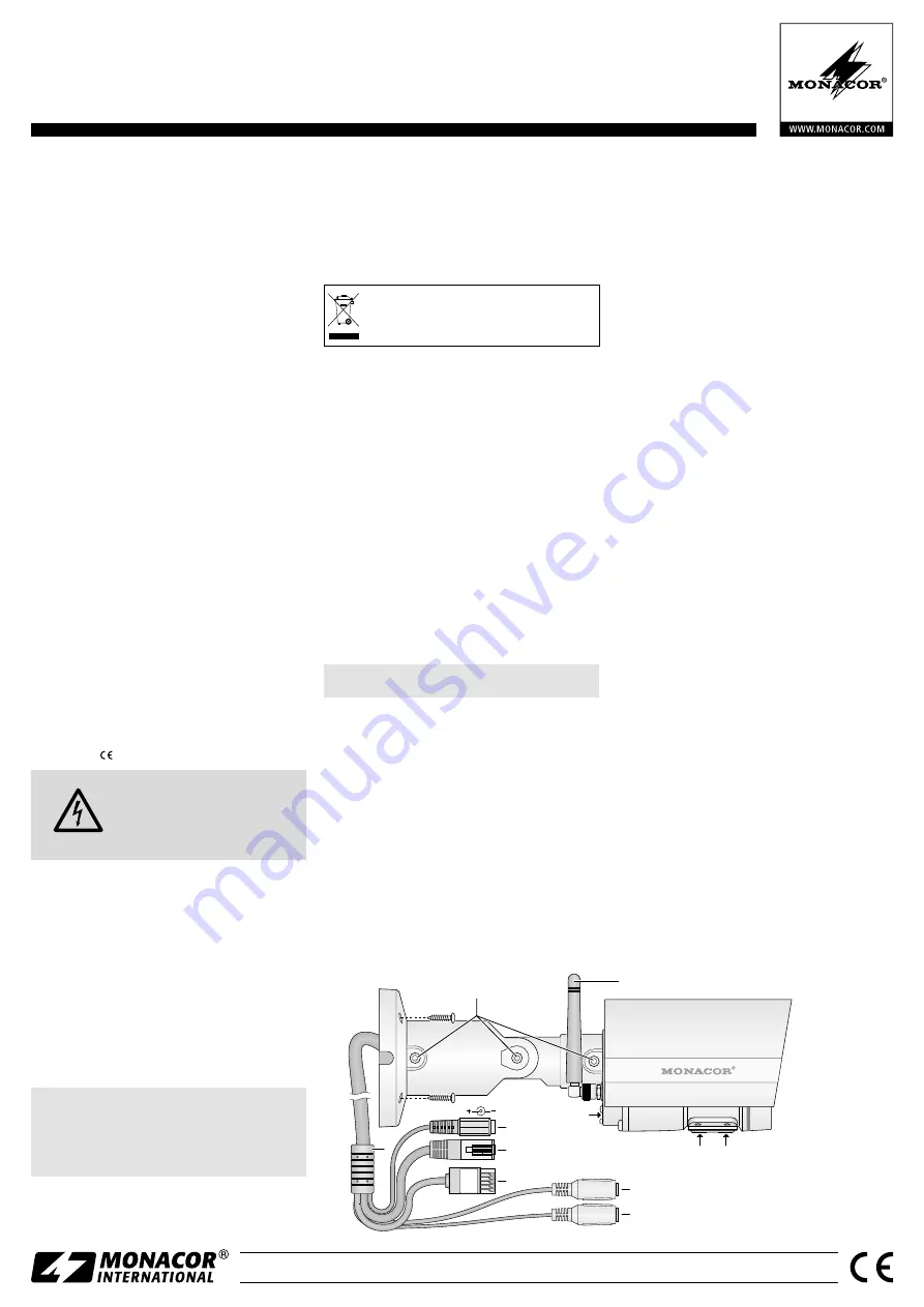 Monacor INC-4212BW Скачать руководство пользователя страница 3