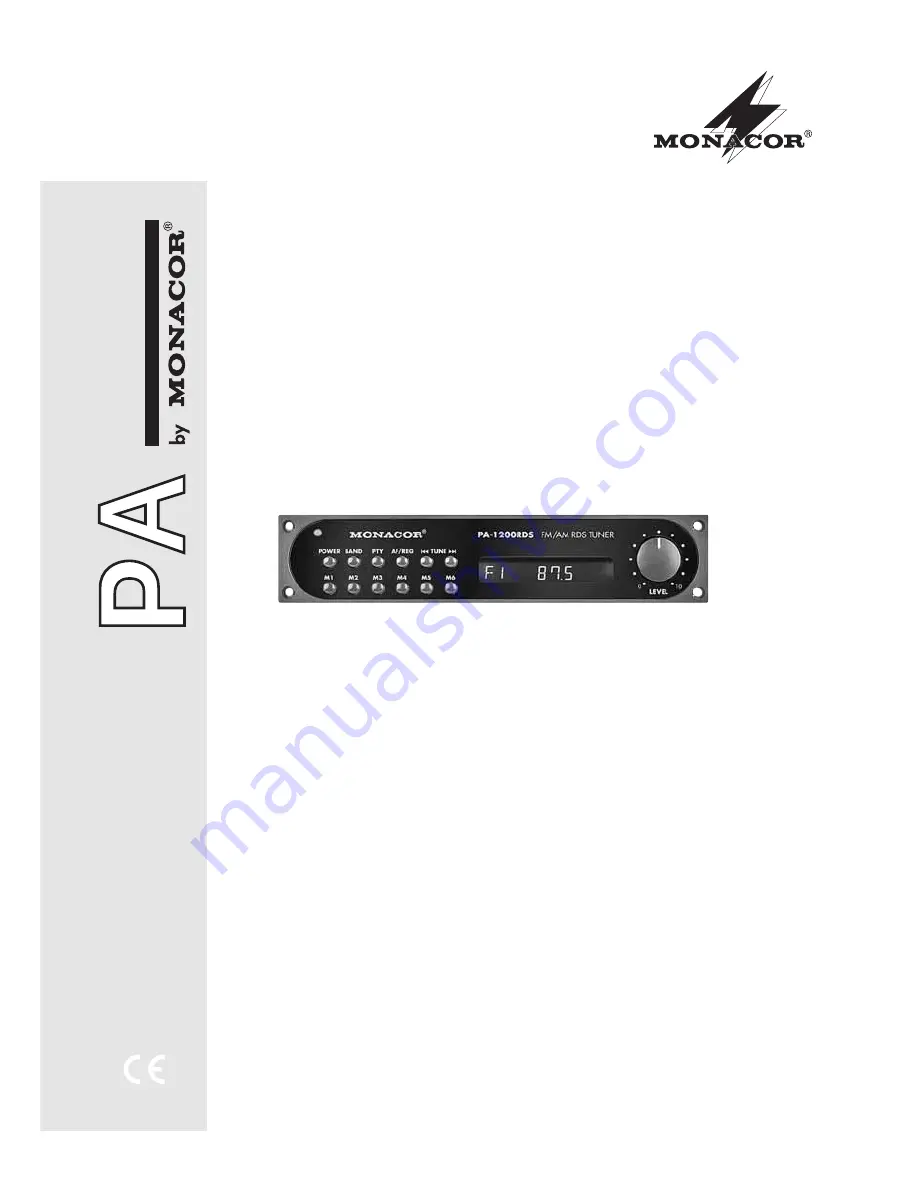 Monacor PA-1200RDS Instruction Manual Download Page 1