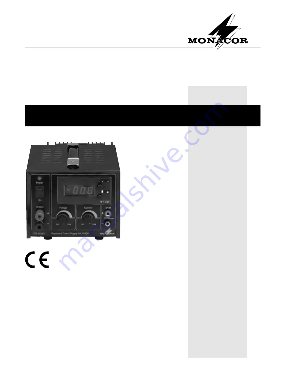 Monacor PS-3030D Instruction Manual Download Page 1