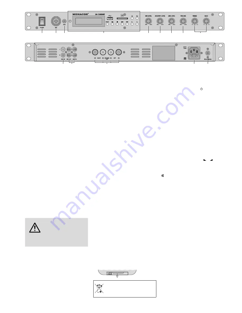 Monacor SA-130DMP Instruction Manual Download Page 14