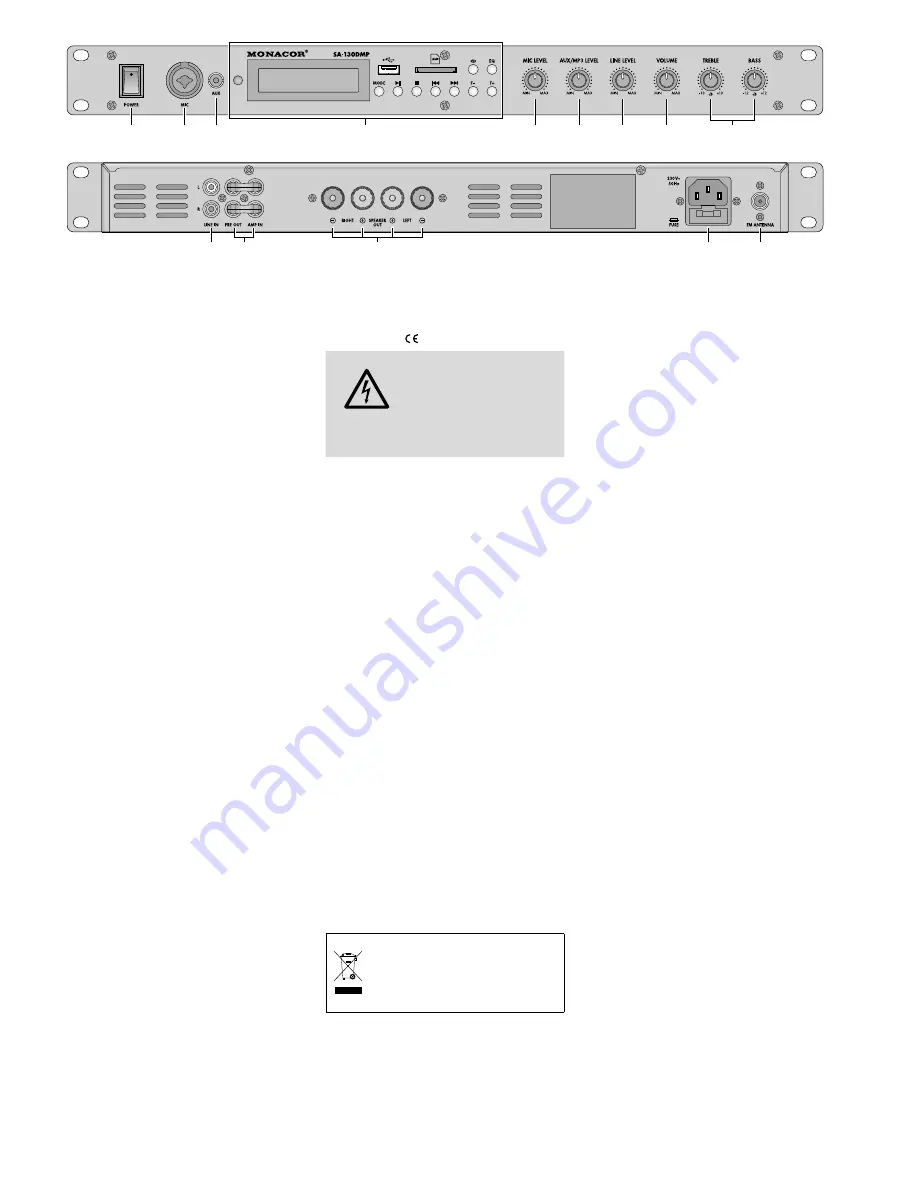 Monacor SA-130DMP Instruction Manual Download Page 19