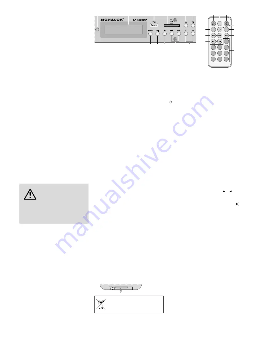 Monacor SA-130DMP Instruction Manual Download Page 23