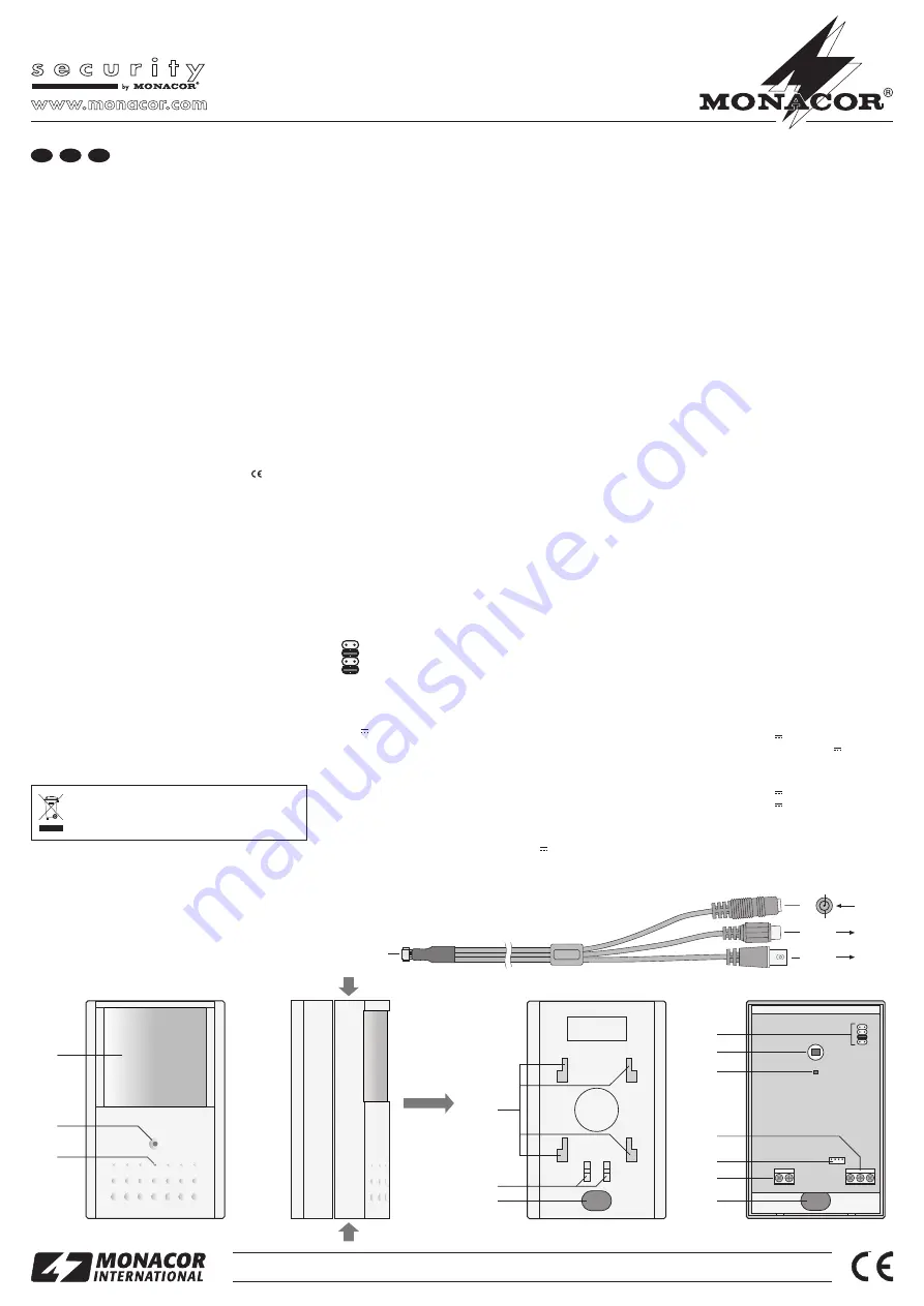 Monacor TVCCD-92AP Operating Instructions Manual Download Page 3