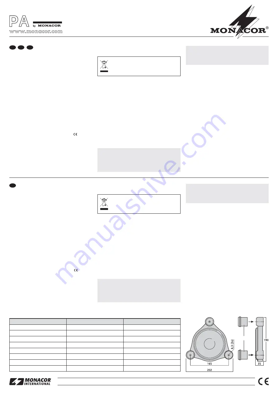 Monacor UWS-130 Manual Download Page 1