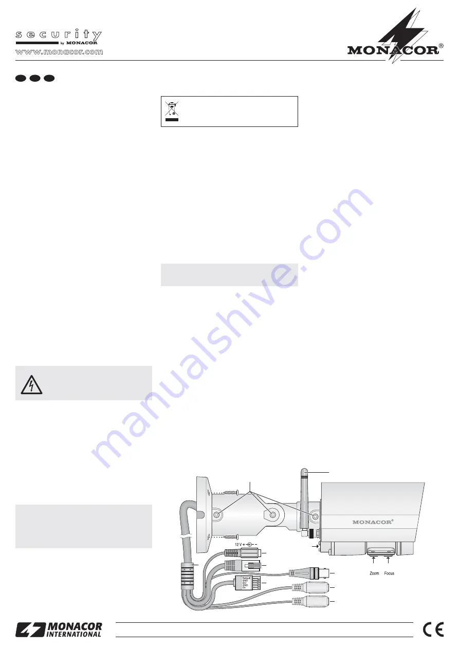 Monacor VNC-3040W Operating Instructions Download Page 1