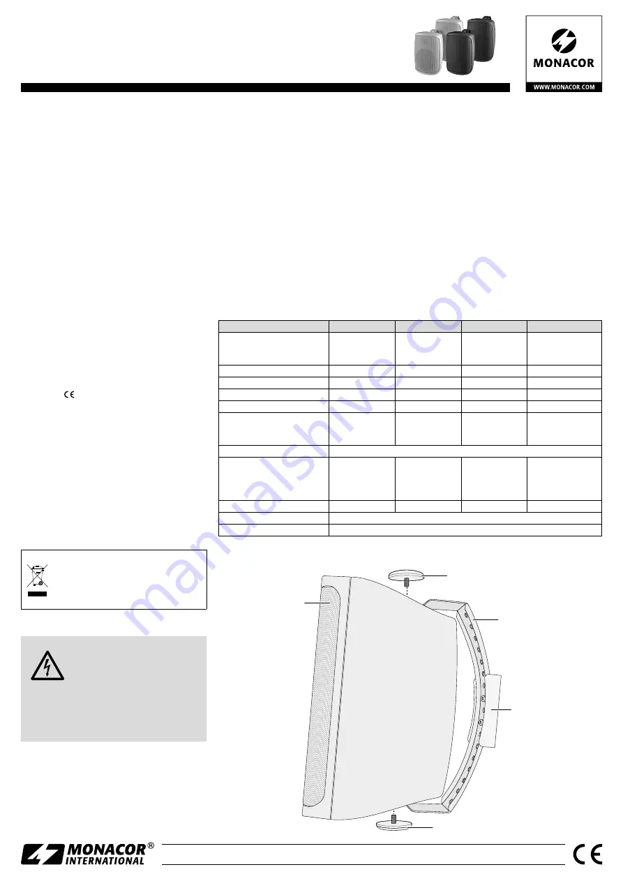 Monacor WALL- 04T⁄ SW Quick Start Manual Download Page 6