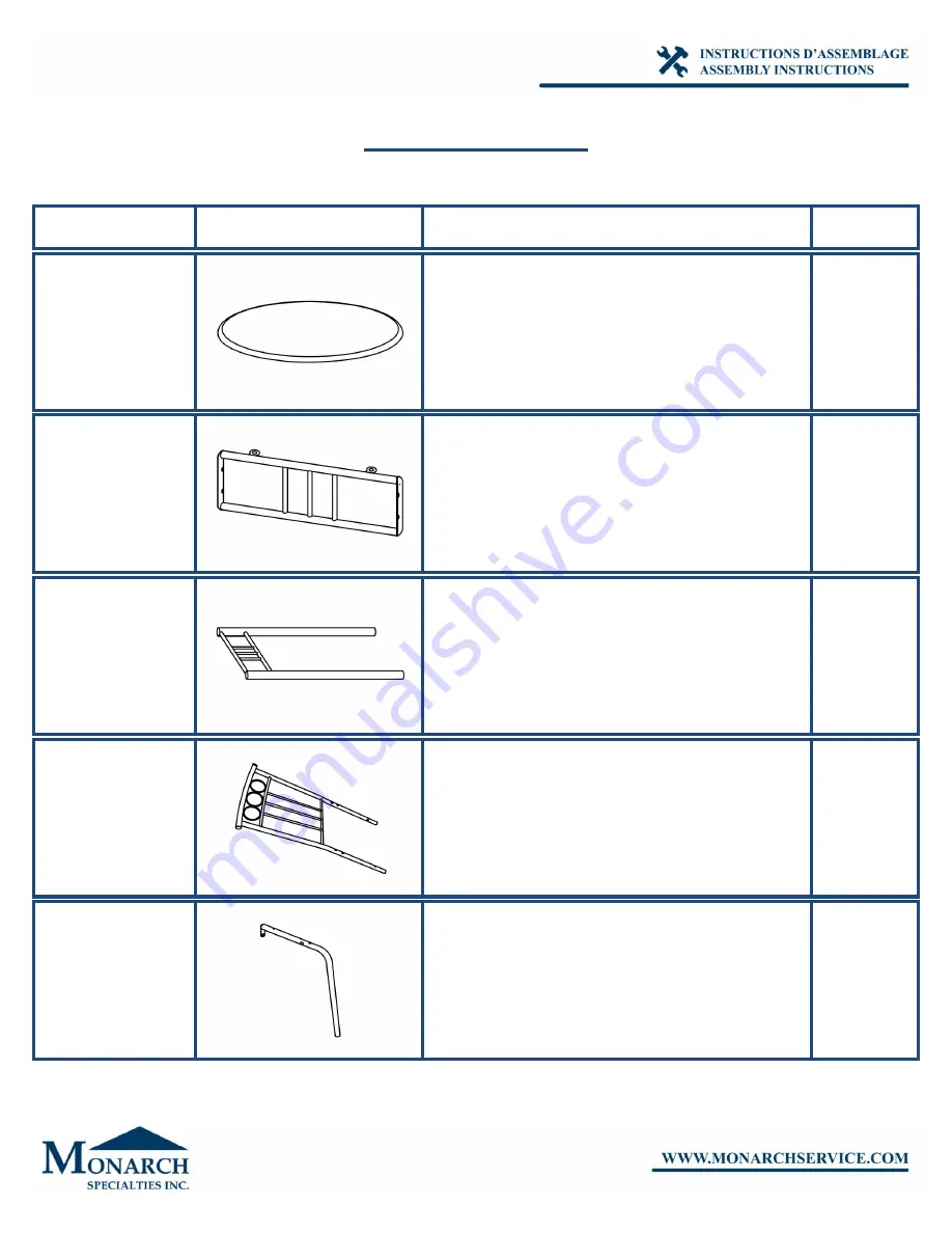 Monarch Specialties I 1013 Assembly Instructions Manual Download Page 2