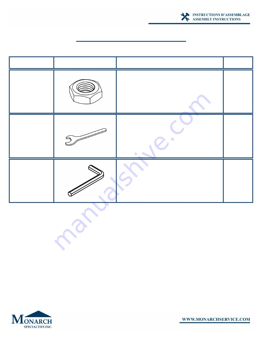 Monarch Specialties I 1013 Assembly Instructions Manual Download Page 5