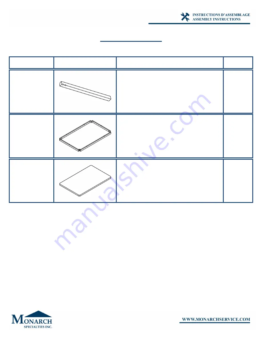 Monarch Specialties I 1042 Assembly Instructions Manual Download Page 2