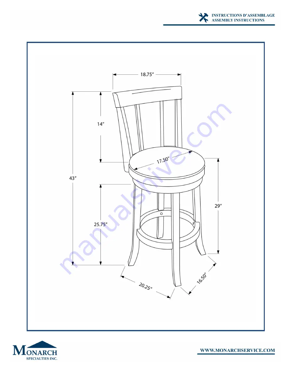 Monarch Specialties I 1287 Assembly Instructions Manual Download Page 8