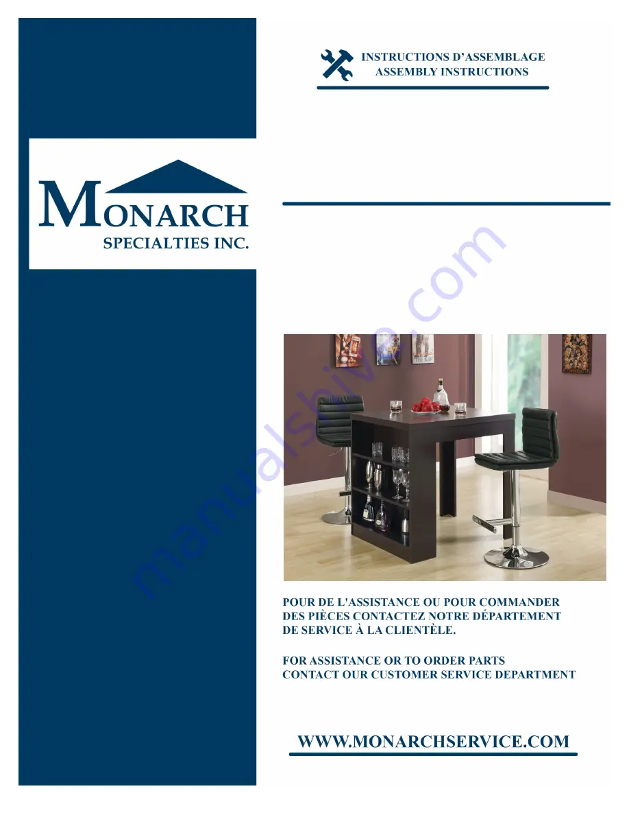 Monarch Specialties I 1344 Assembly Instructions Manual Download Page 1