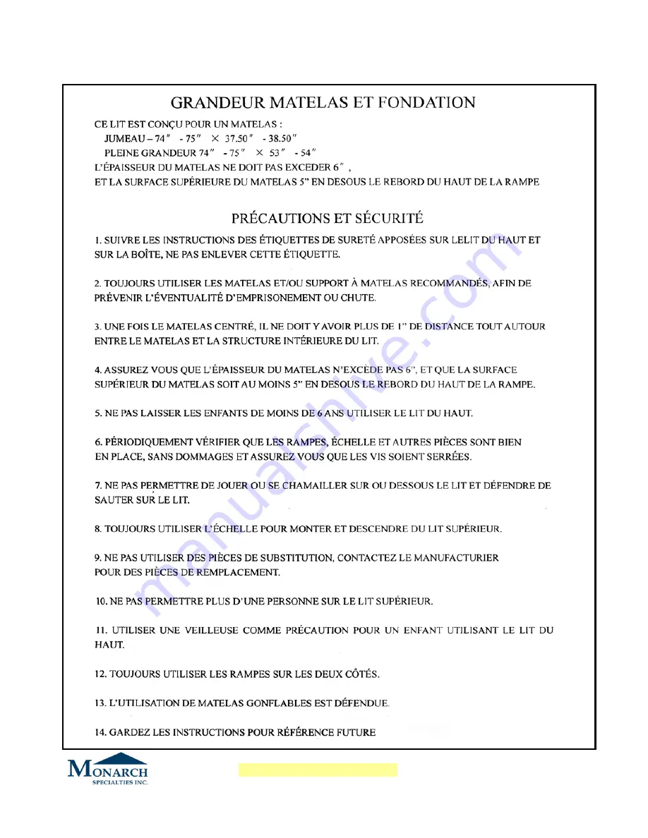 Monarch Specialties I 2231S Assembly Instructions Manual Download Page 6