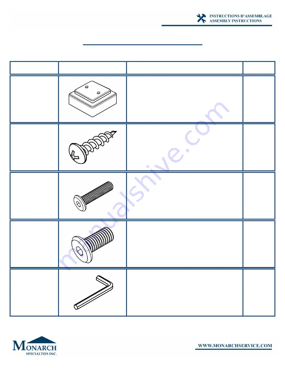 Monarch I 7144 Assembly Instructions Manual Download Page 8