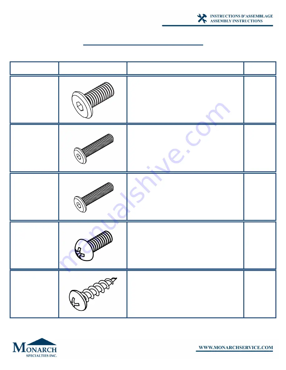 Monarch I 7216 Assembly Instructions Manual Download Page 5