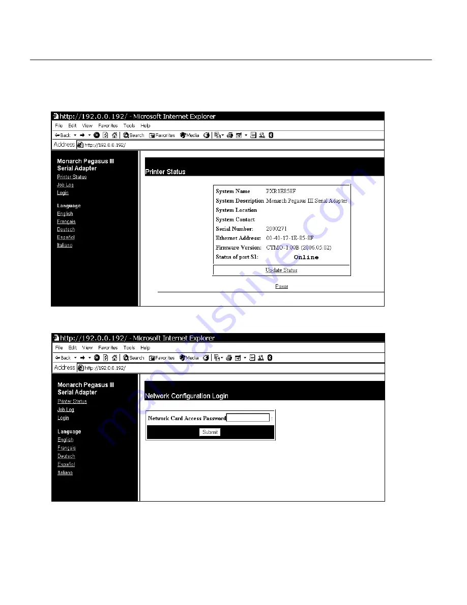 Monarch Monarch 9433 SNP System Administrator Manual Download Page 36