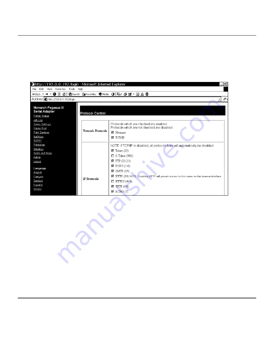 Monarch Monarch 9433 SNP System Administrator Manual Download Page 52