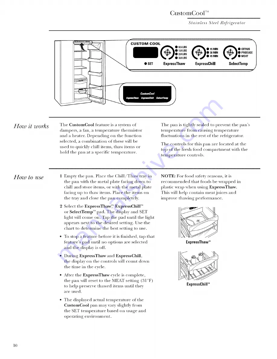 Monogram Monogram 197D3359PO02 Owner'S Manual Download Page 10