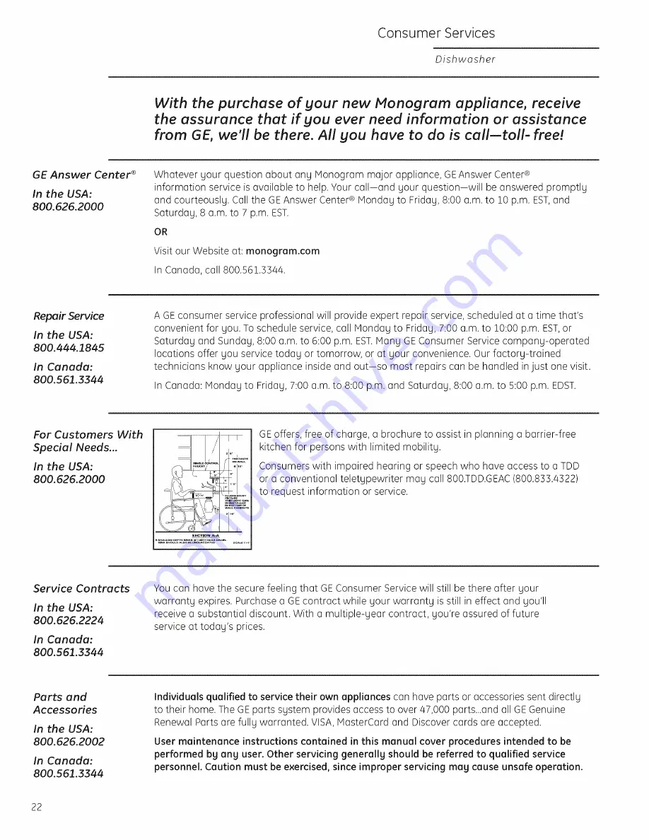 Monogram Monogram ZBD8900PII Owner'S Manual Download Page 22