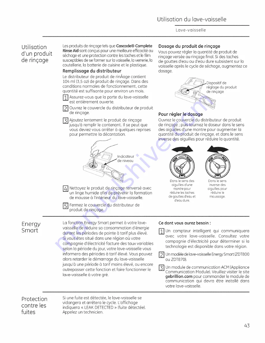 Monogram ZDT800 Owner'S Manual Download Page 43