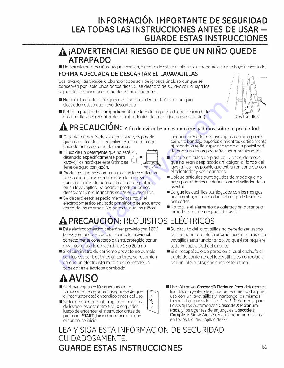 Monogram ZDT800 Owner'S Manual Download Page 69