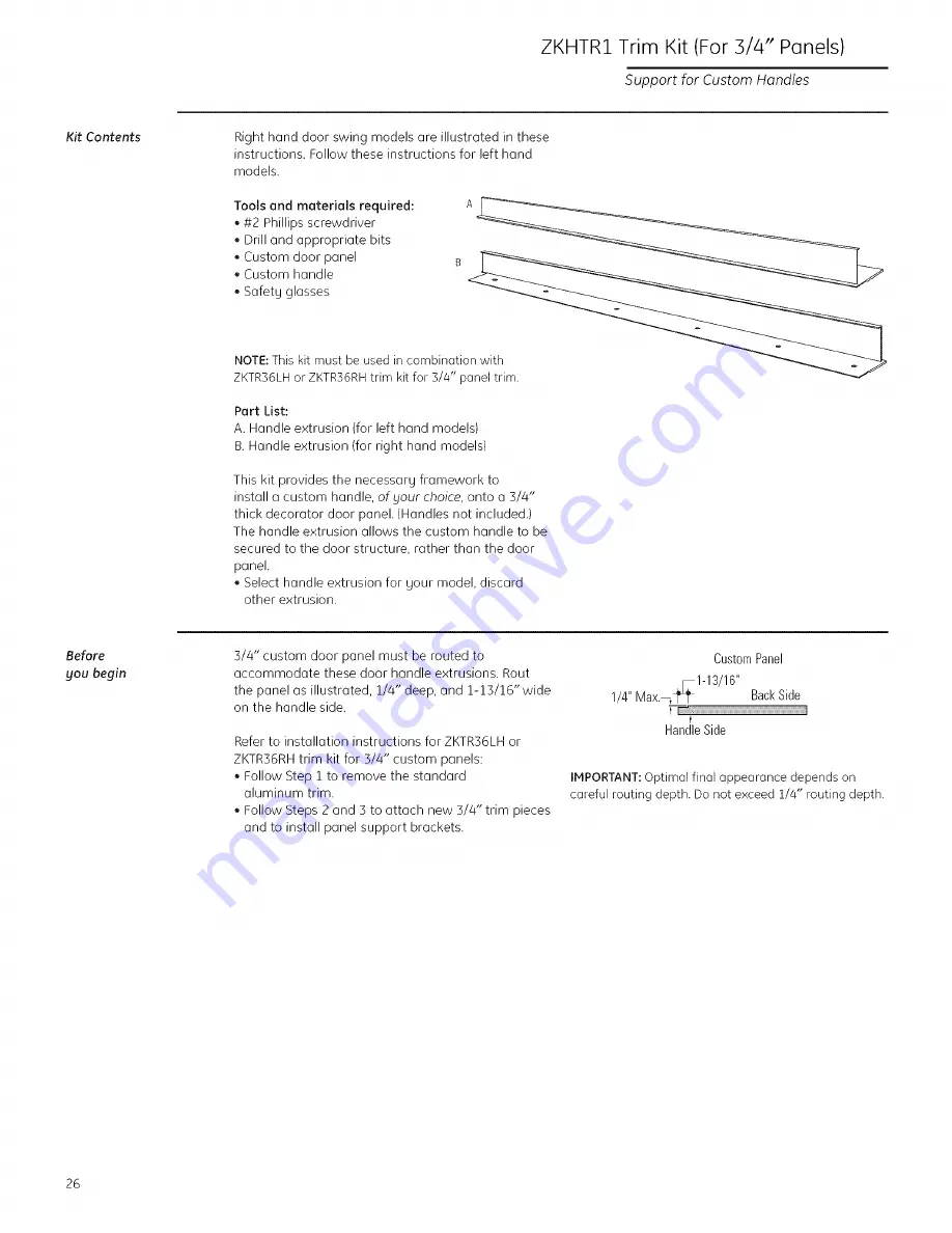 Monogram ZIF36N RH Installation Instructions Manual Download Page 26